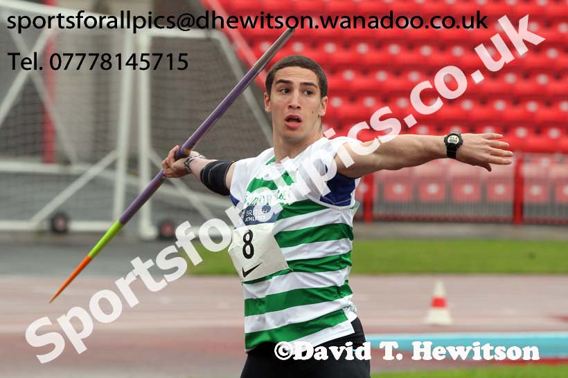 James Bondgart (WGEL) javelin winner, British National League, Division 1, Gateshead. Photo: David T. Hewitson/Sports for All Pics